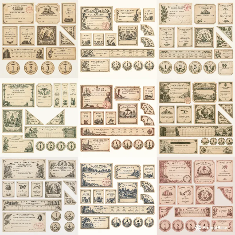 Lending Library Ephemera Sheets