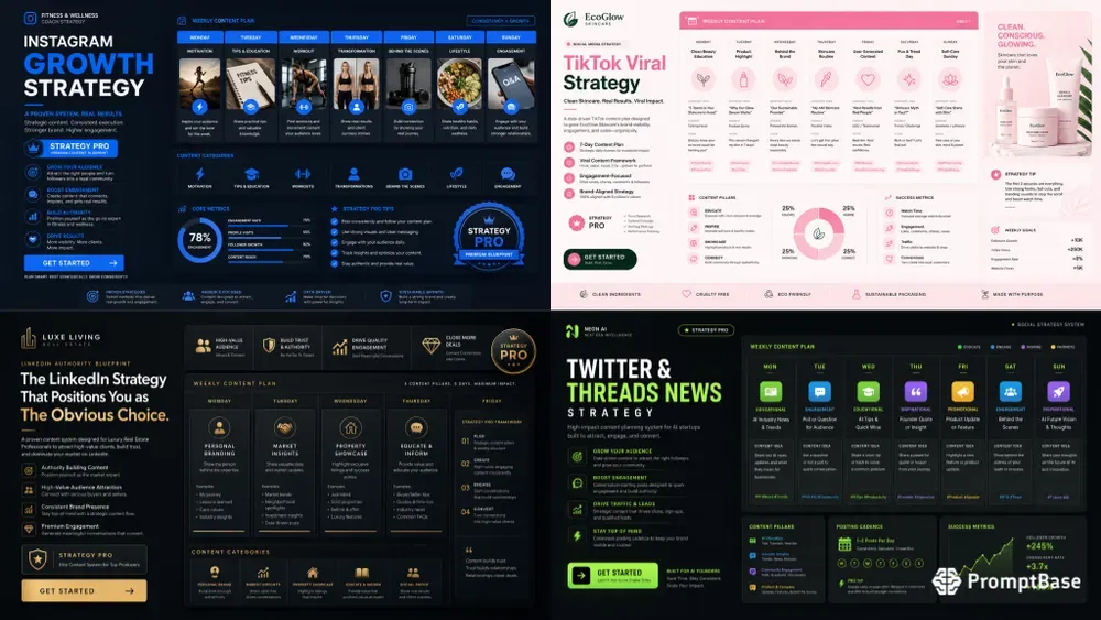 Social Media Content Planner Layouts