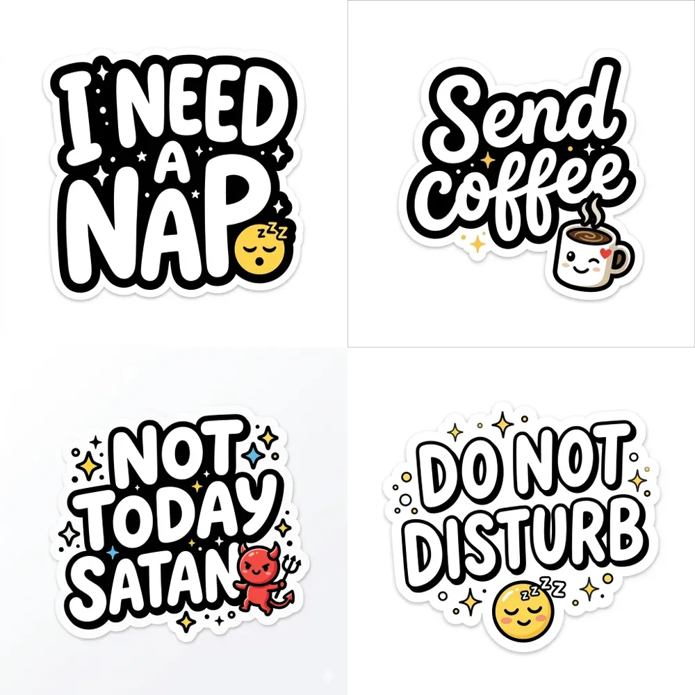Playful Typography Stickers