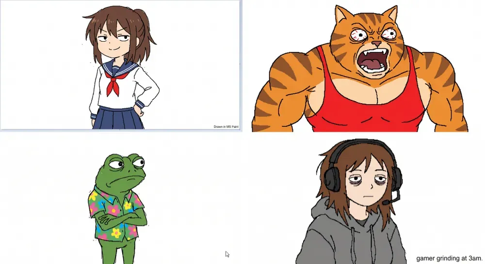 Ms Paint Meme Style Waifu Creators