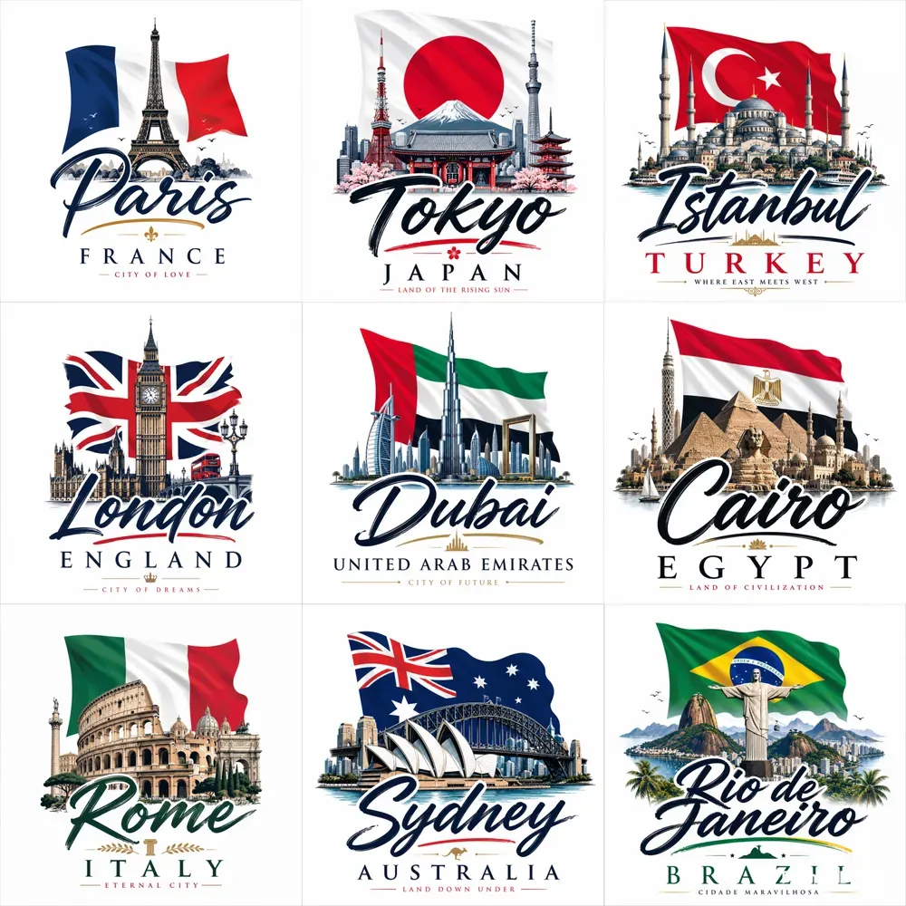 Travel Typography Logos