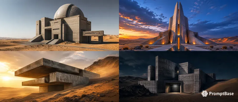 Epic Desert Brutalism Large Wall Art