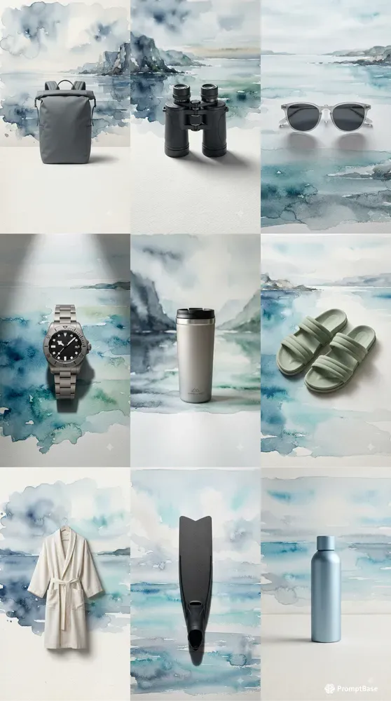 Nordic Minimal Watercolor Ocean Layouts