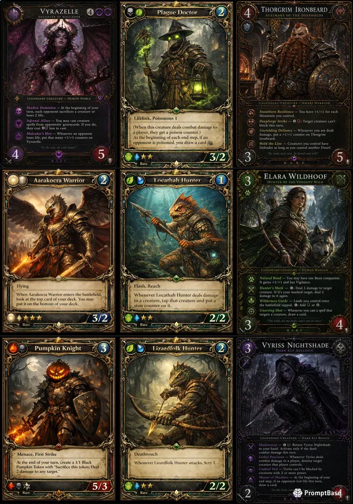 Trading Card Layout DnD Concept Art