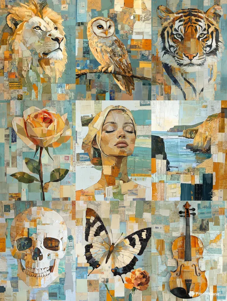 Abstract Fragmented Collages