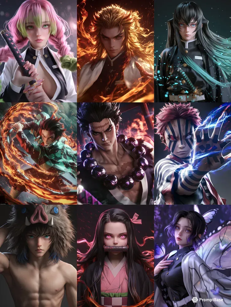 Realistic Demon Slayer Characters