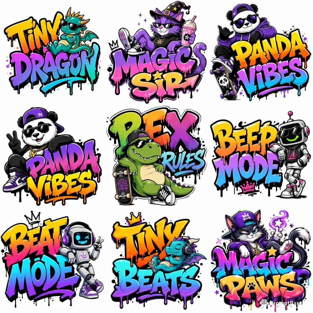 Urban Cartoon Graffiti Logo Fun