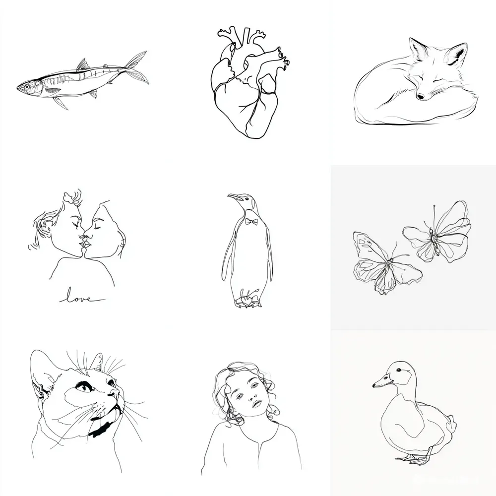 Minimalist Design Line Art Logo Icons