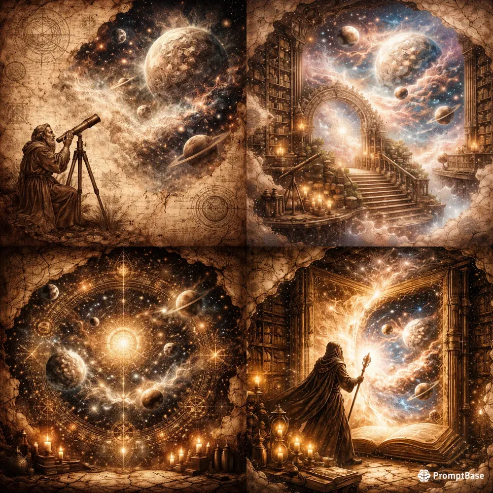 Cosmic Manuscript Art