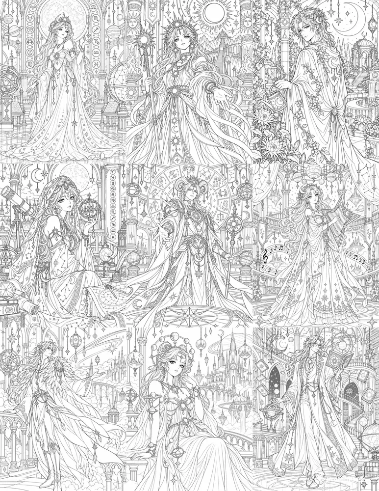 Celestial Anime Coloring Pages