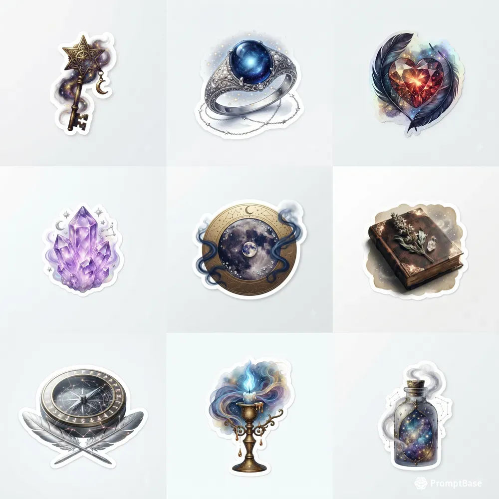 Mystical Celestial Sticker Assets