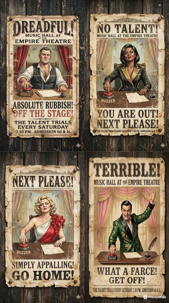 Vintage British Talent Judge Parodies