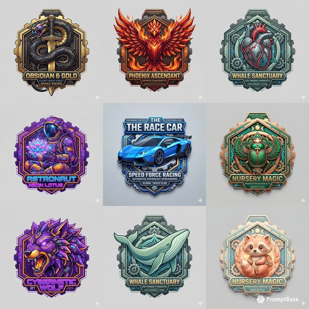 3D Vector Style Commercial Emblems