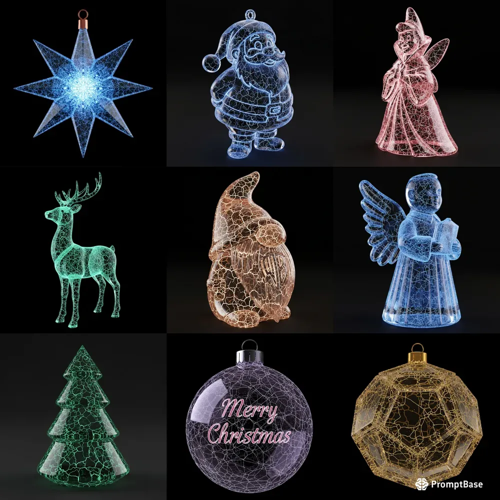 Luminescent Christmas Decorations 3D 1