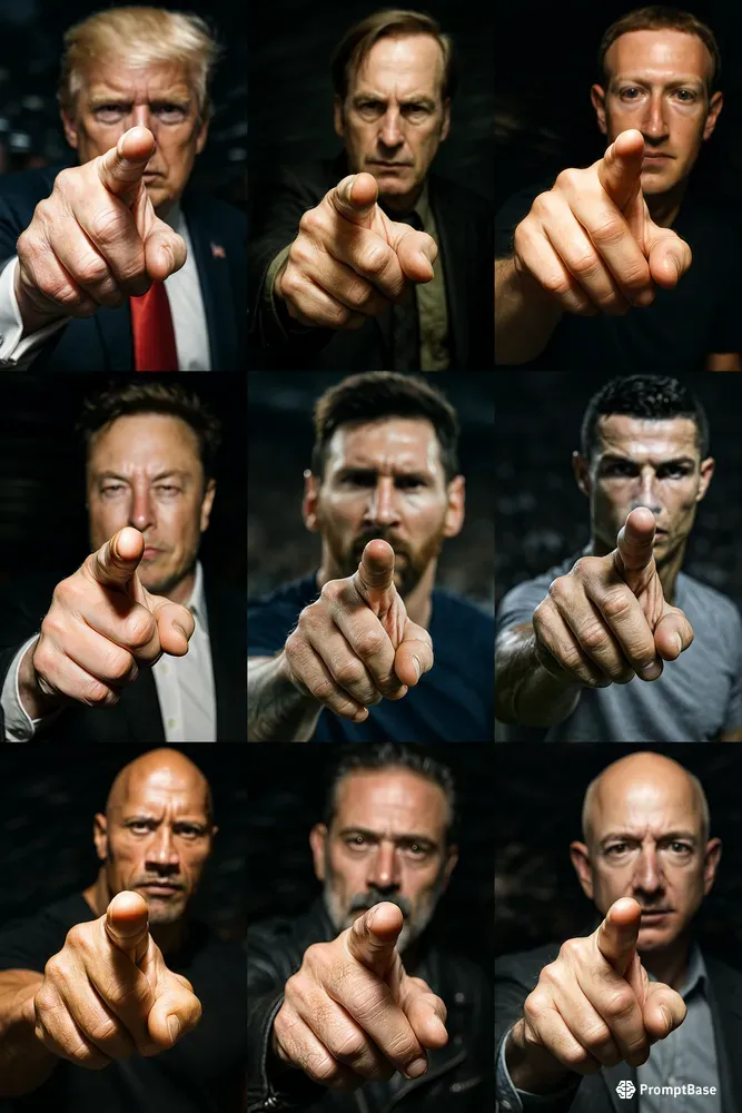 Realistic Finger Point Closeups