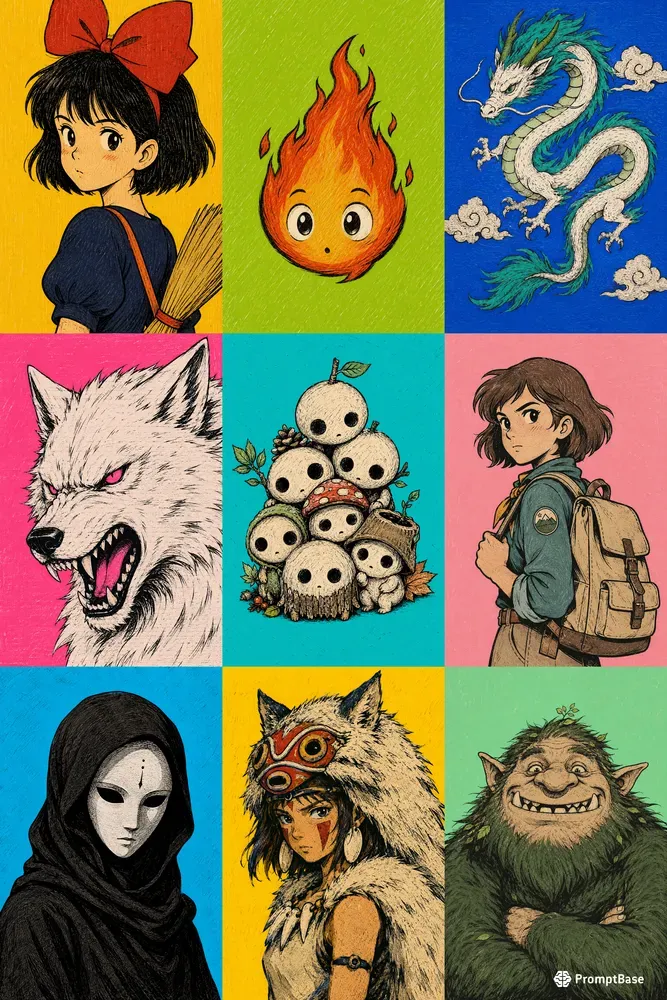 Textured Pop Art Anime Portraits
