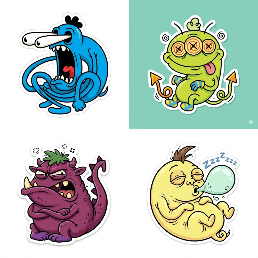 Rubberhose Cartoon Stickers