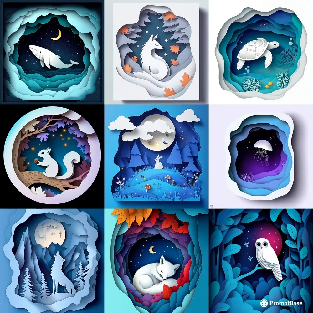 Papercut Illustration Designs