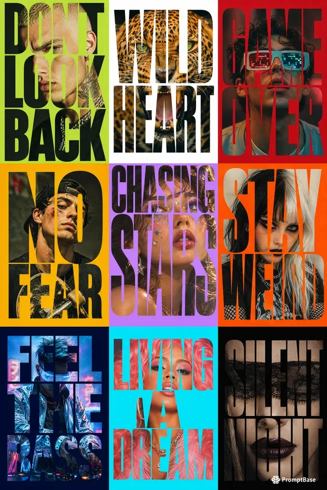 Typography Clipping Mask Posters