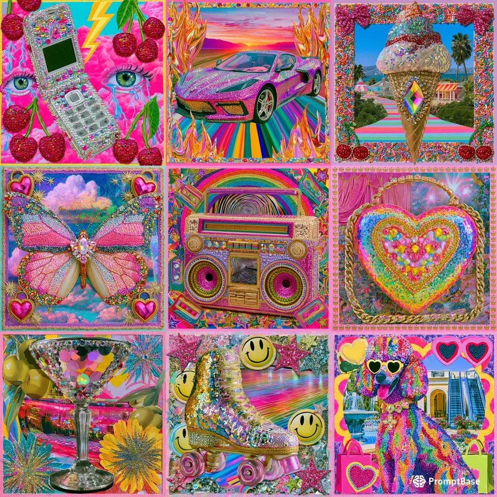 Bedazzled Y2k Maximalism Collages