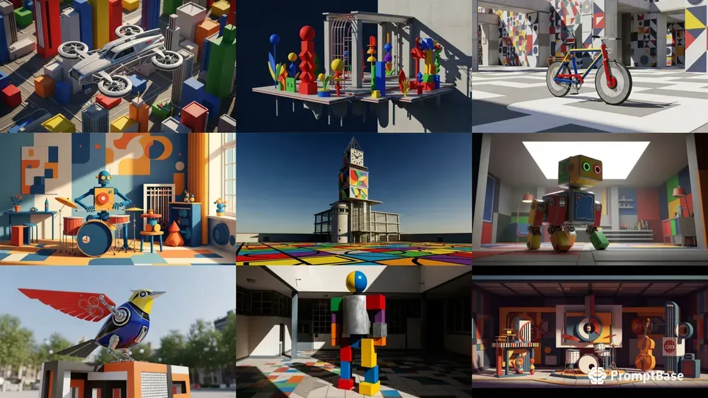 Bauhaus Geometric Scenes