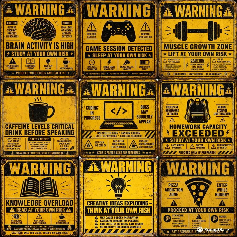 Vintage Warning Sign Posters