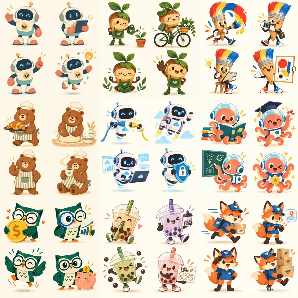 Retro Flat Brand Mascot Kits