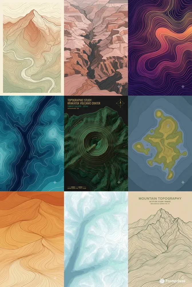Topographic Contour Line Art