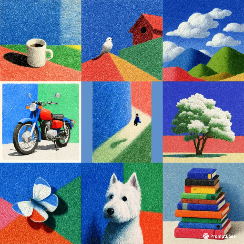 Colored Pencil Grainy Soft Illustrations