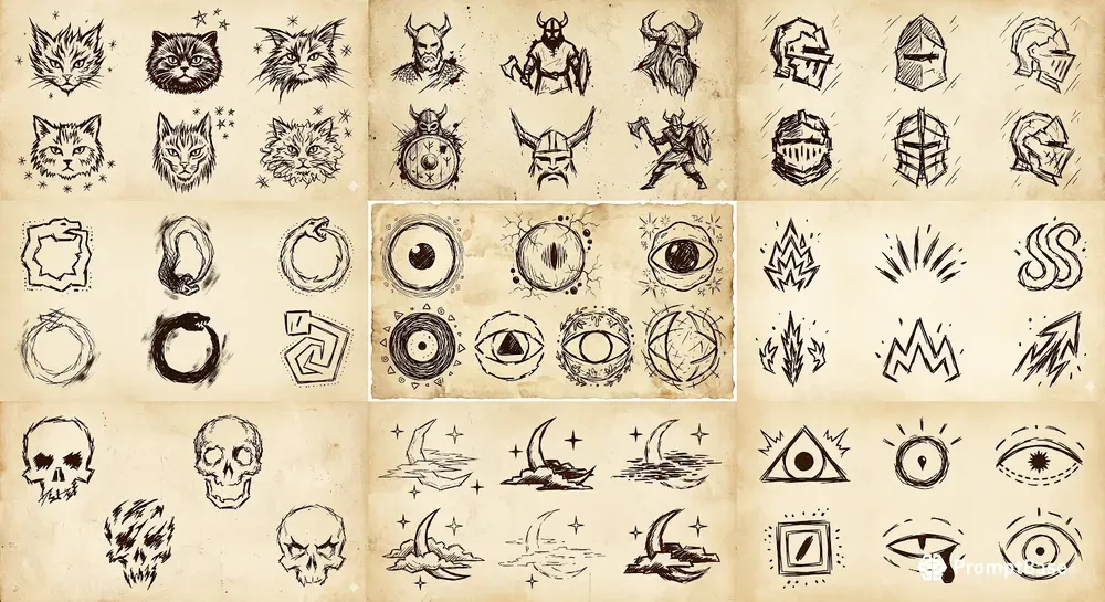 Raw Handscratched Medieval UI Icons