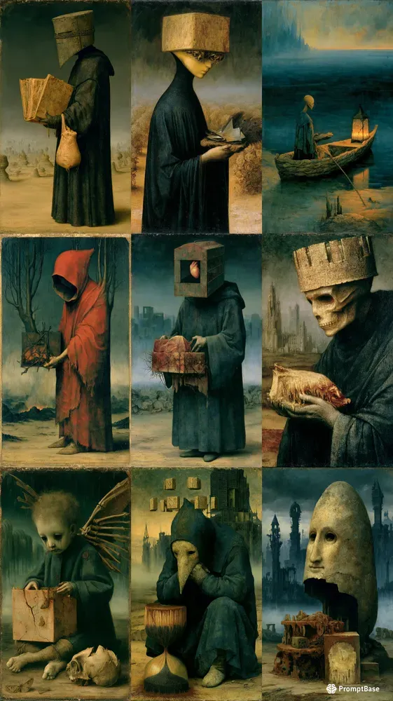 Dark Renaissance Surrealism Oil Paintings