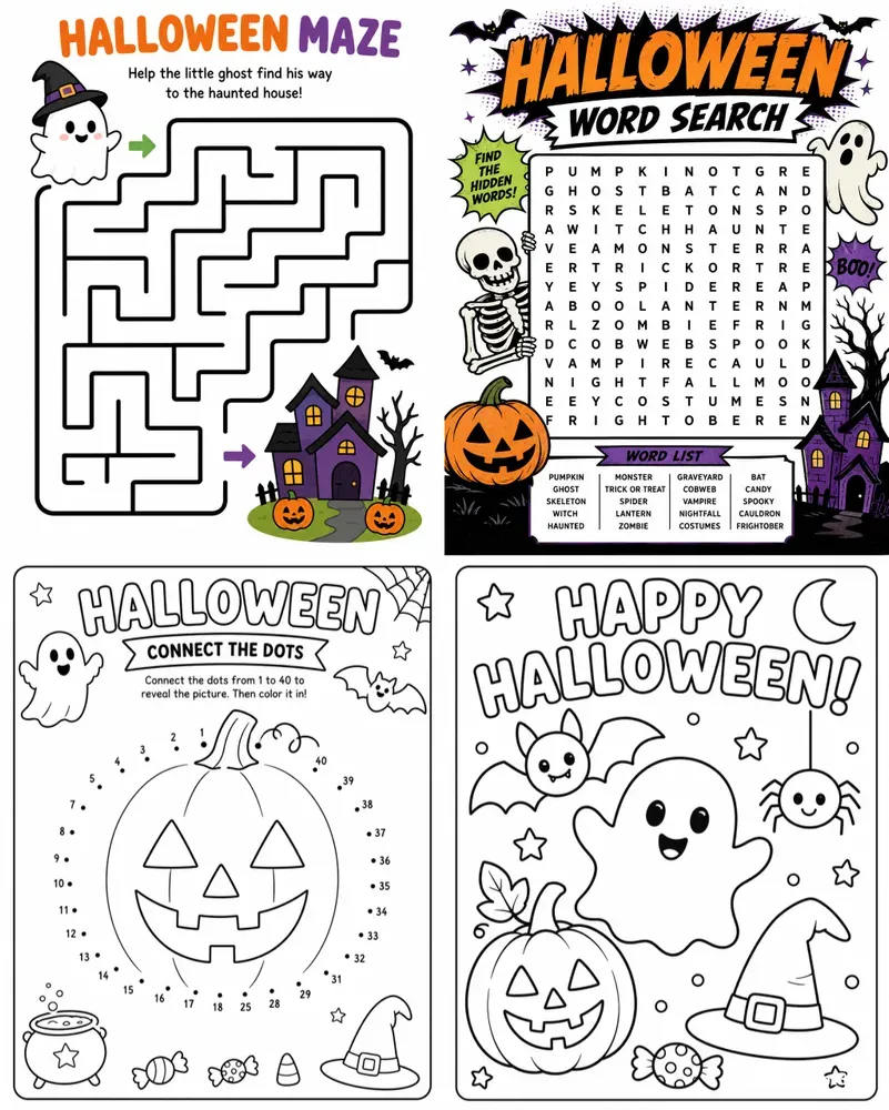 Spooky Halloween Kids Activity Printables