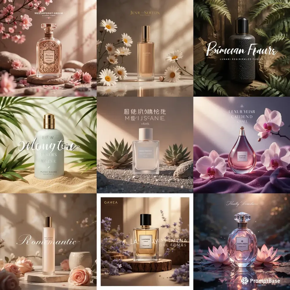 Luxury Perfume Ads With Natural Elements