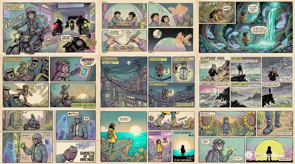Retrofuturist Lofi Comic Stories