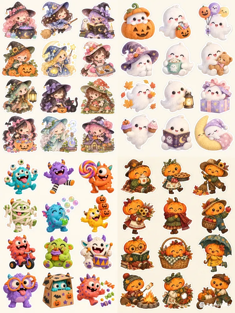 Funny Kawaii Halloween Stickers For Kids