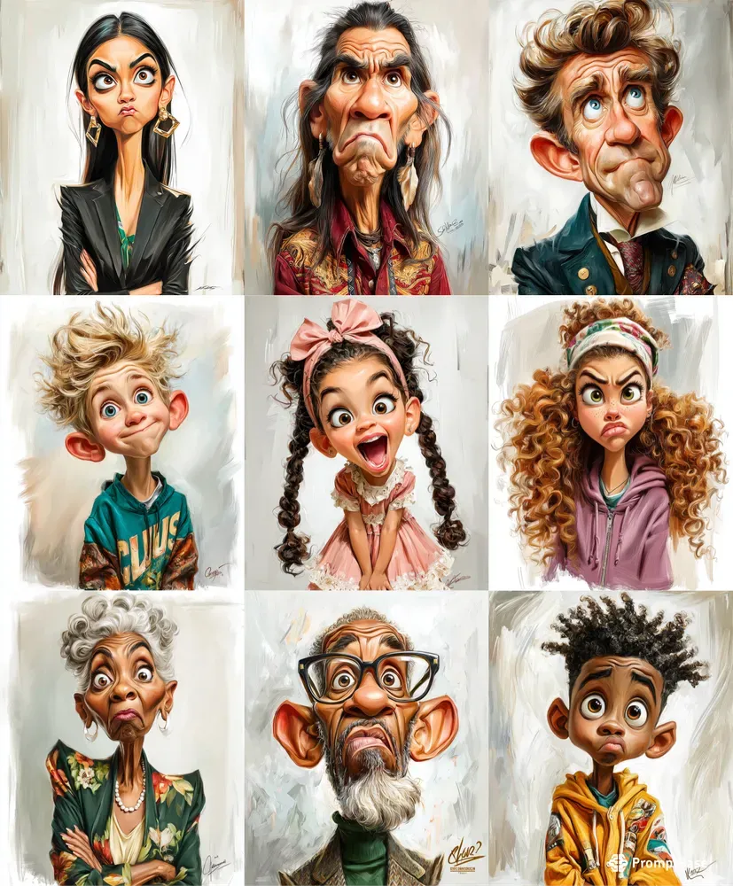 Painterly Caricature Portraits