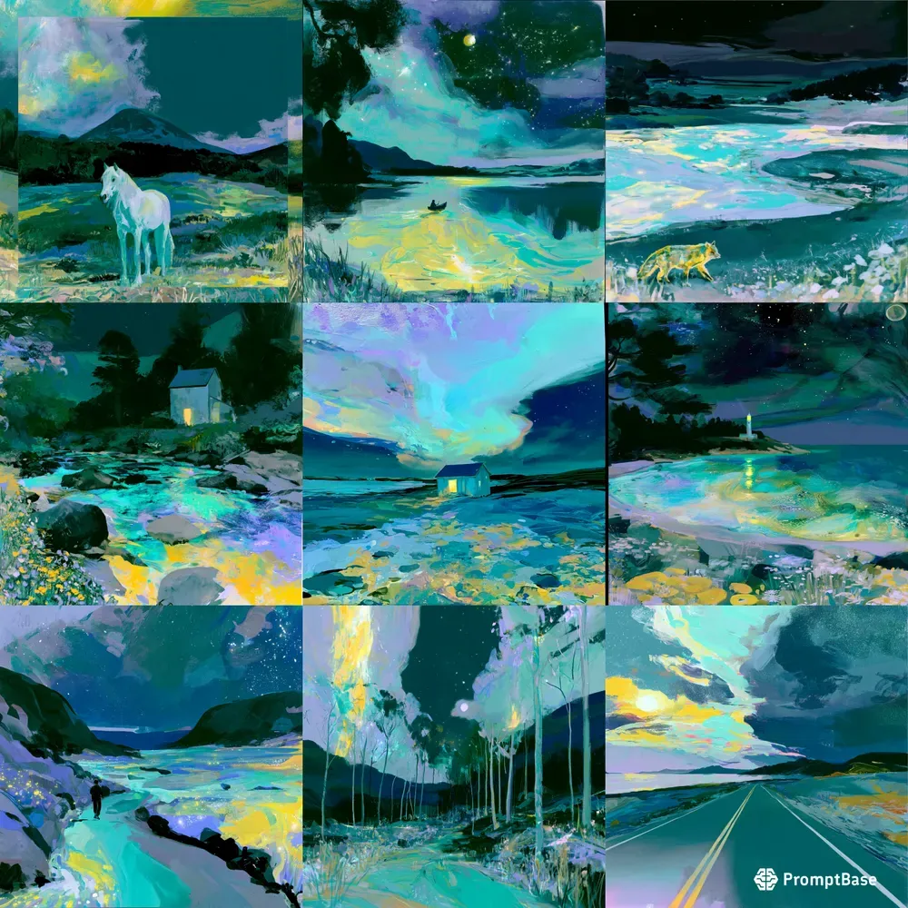 Dreamy Night Landscape Posters