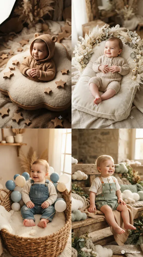 Cute Baby Portraits Studio Photos