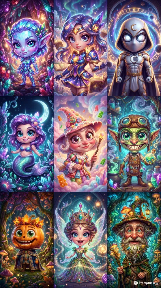 Enchanted Caricature Fantasy Icons