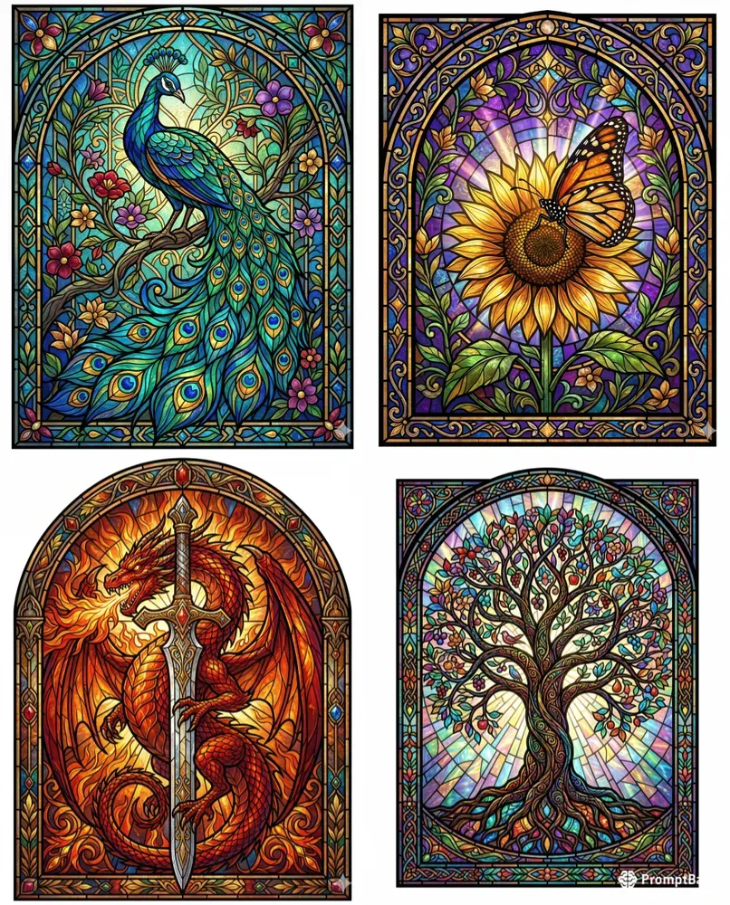 Intricate Stained Glass Window Art