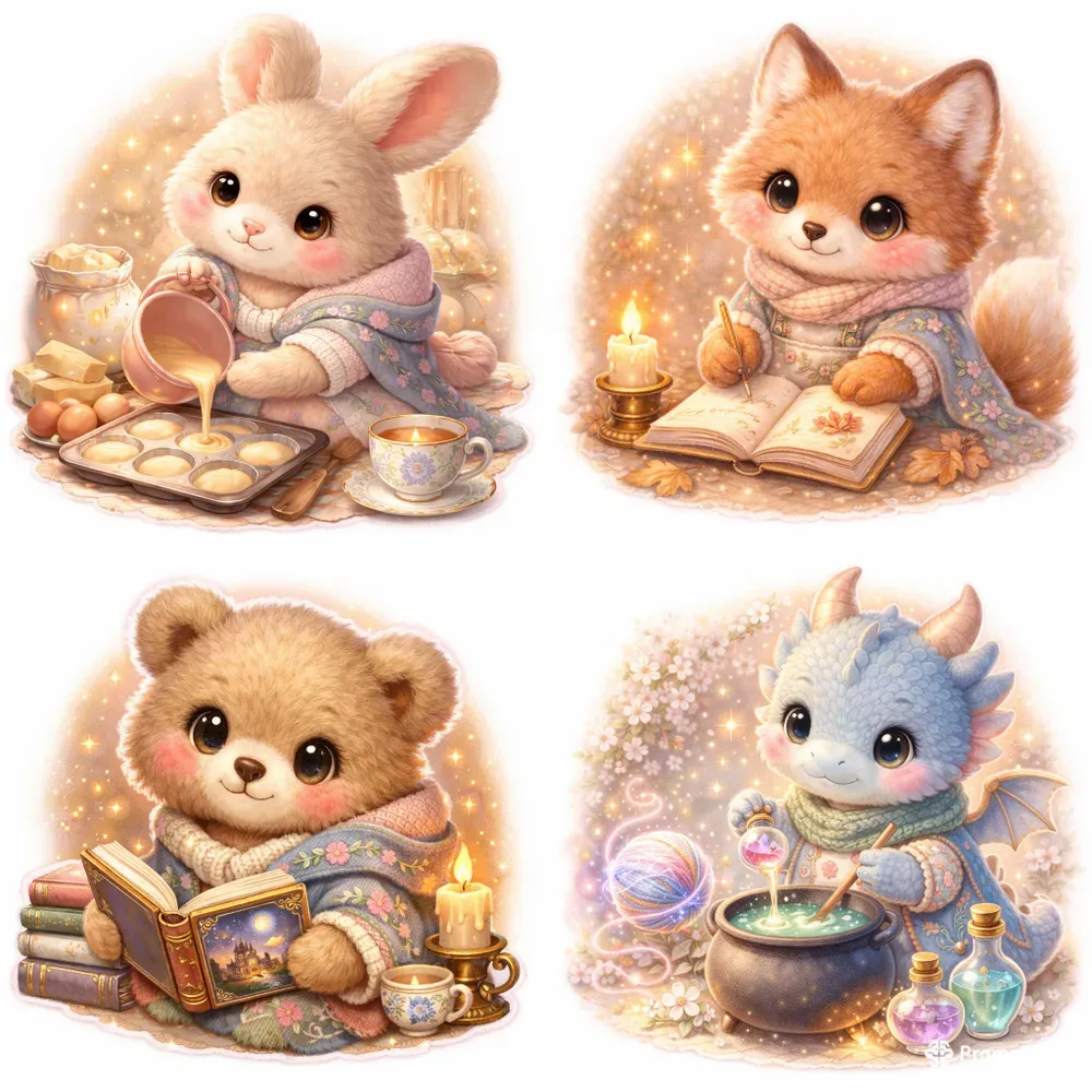 Luxury Cozy Fantasy Animal Illustrations