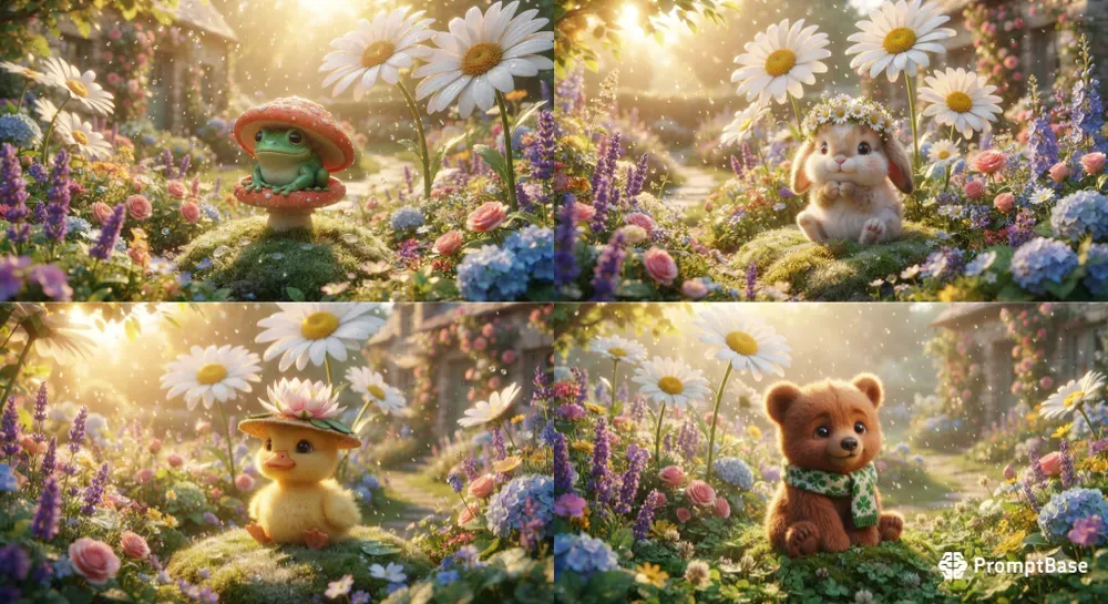 Whimsical Spring Garden Animals