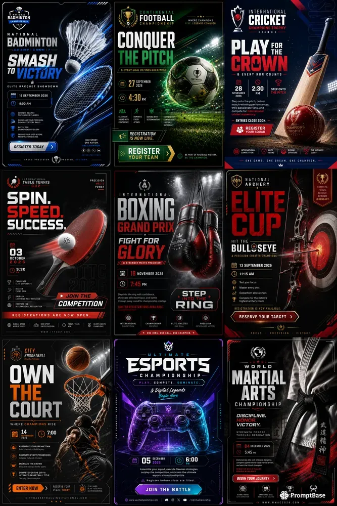 Elite Tournament Poster Packs