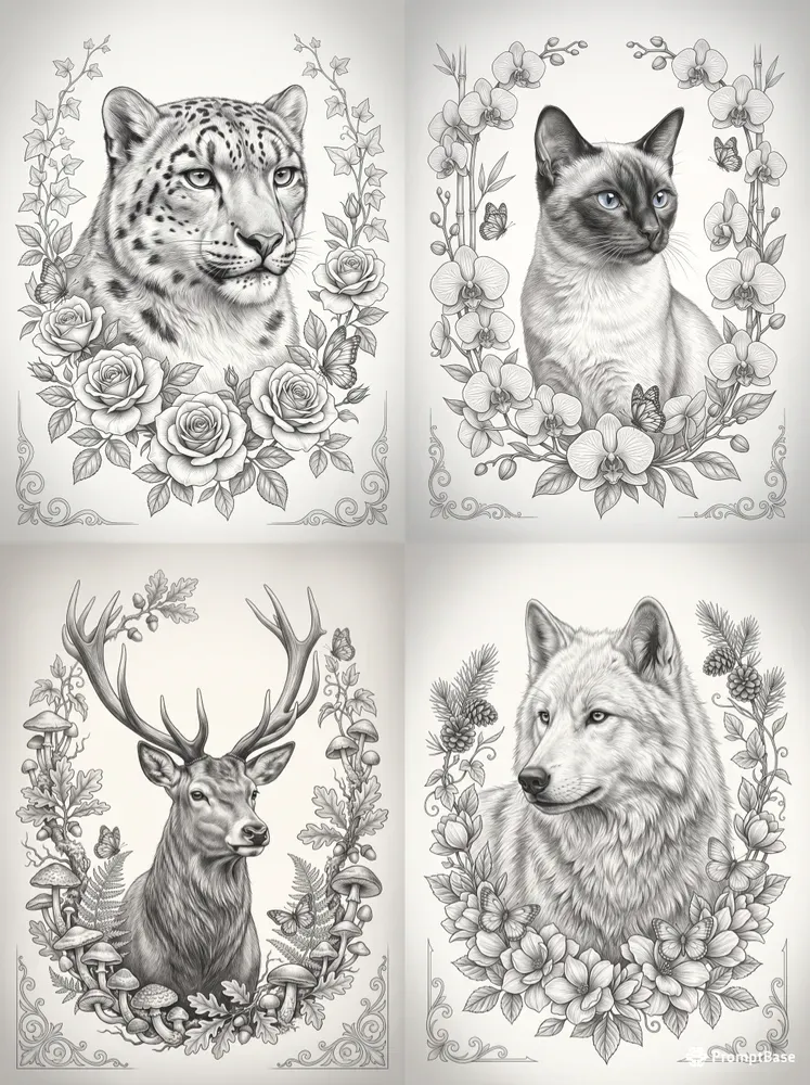 Grayscale Animal Portraits