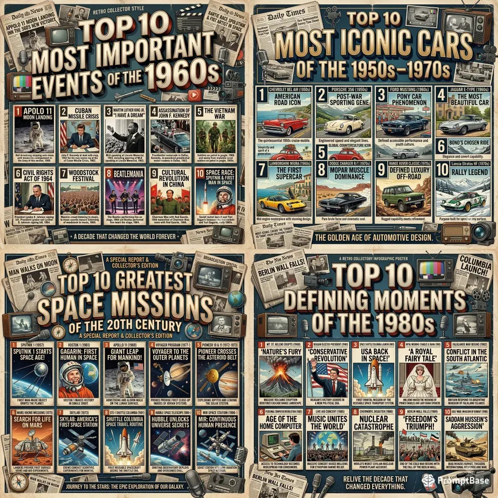 Retro Top 10 History Posters