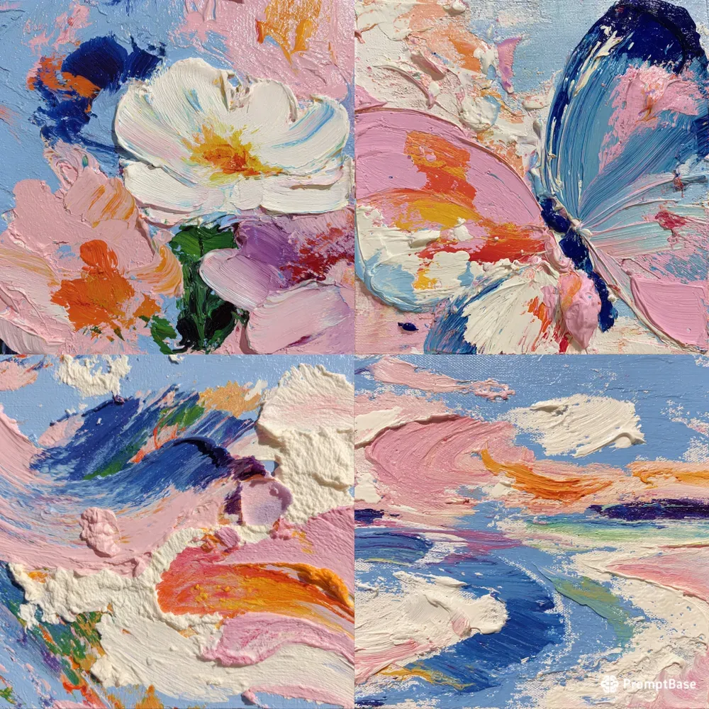 Impasto Pastel Wave Motions