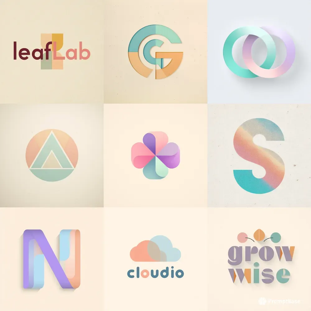 Pastelretro Startup Logo Kits Mj V7