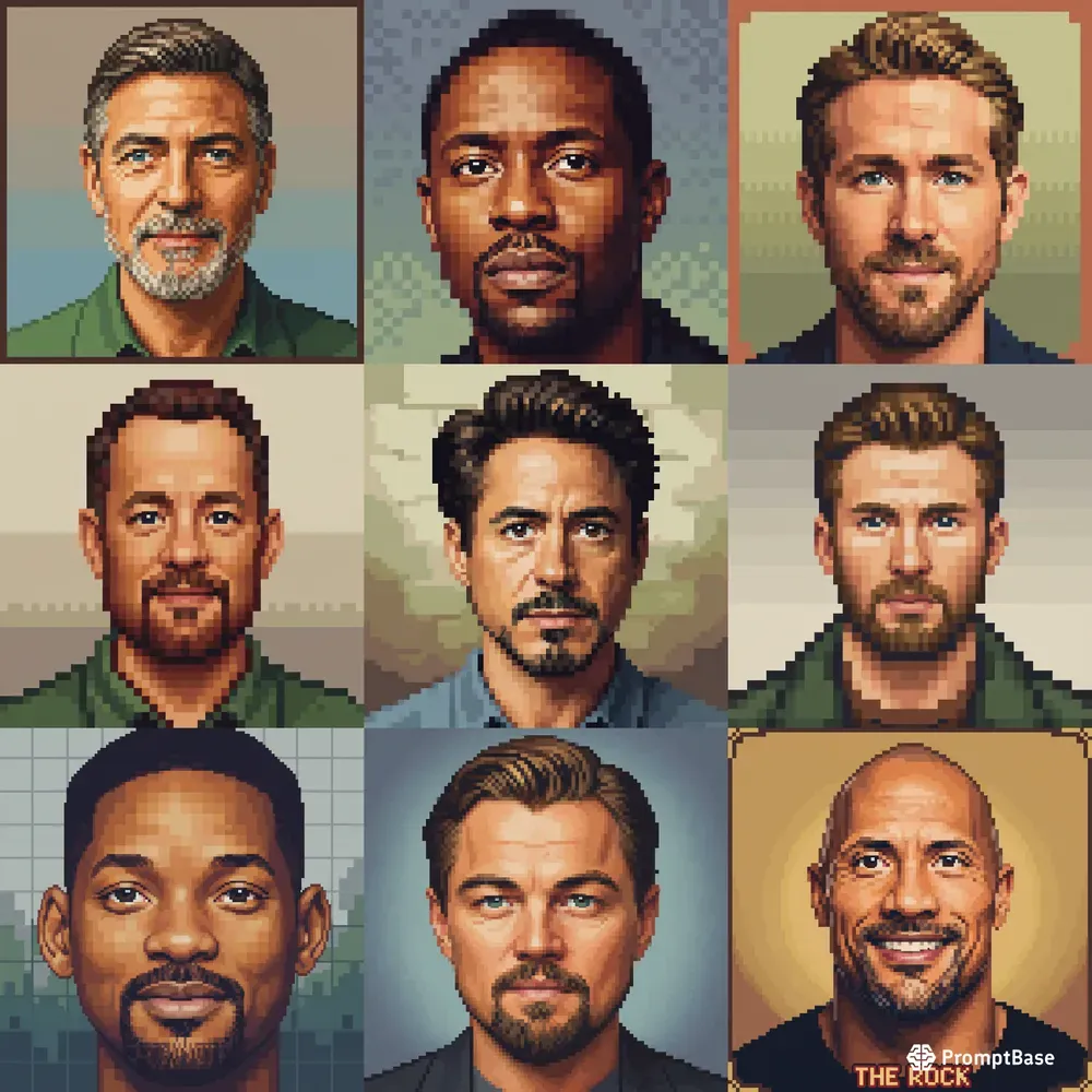 Pixel Legends Celebrity Portraits