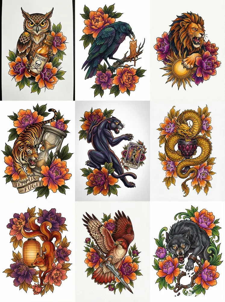 Neotraditional Bold Tattoo Art