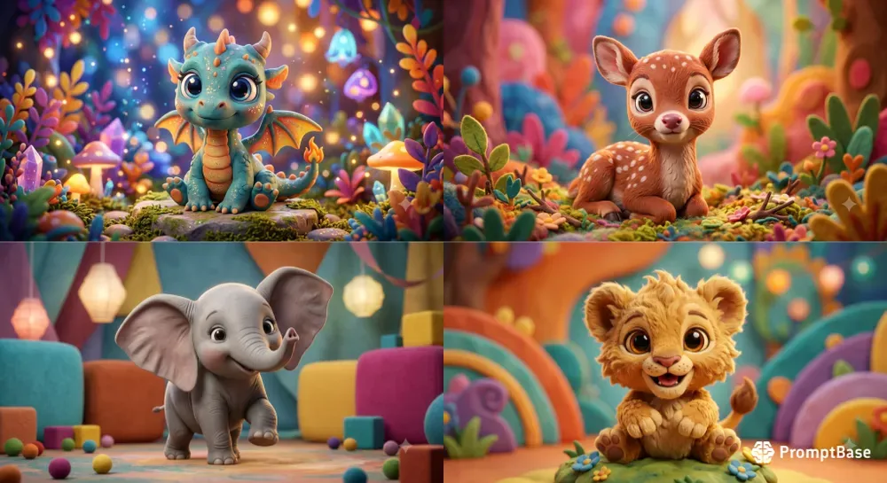 Cute 3D Pixar Style Character Mascots